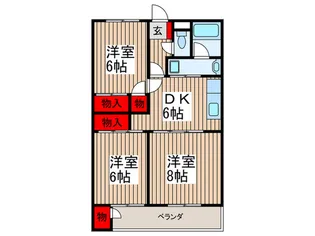 グリ-ンパレス桶川【1階】の間取り