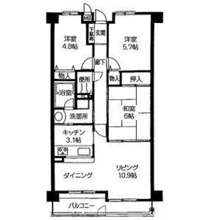 バンベール千種竹越【2階】の間取り