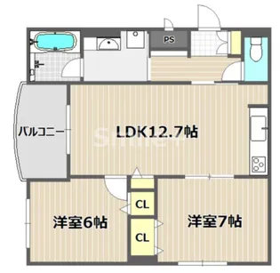 Shallow Garden B棟【5階】の間取り