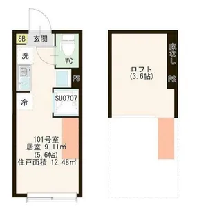 東京都板橋区中台1【アパート】の間取り