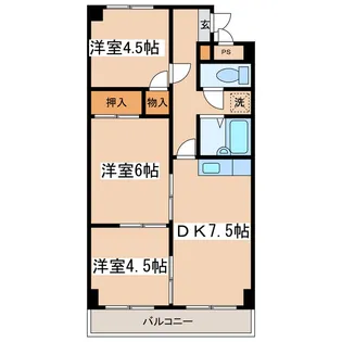 ハイツテクノス【6階】の間取り