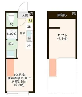 ハーモニーテラス見次公園【1階】の間取り