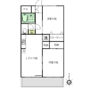 サンライズ愛甲【2階】の間取り