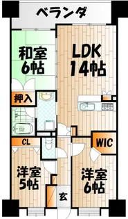 ジェネラス小倉センターステージ【4階】の間取り
