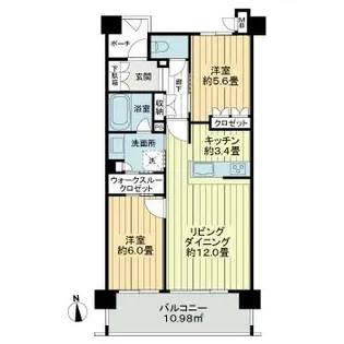 サーパスシティ南松本駅前ノースガーデン【2階】の間取り