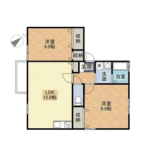 ホームタウン若葉D【1階】の間取り