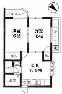 ケーエスジーマリーンオークラ2【1階】の間取り