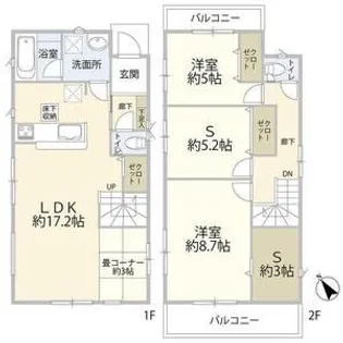 愛知県安城市緑町1【一戸建】の間取り