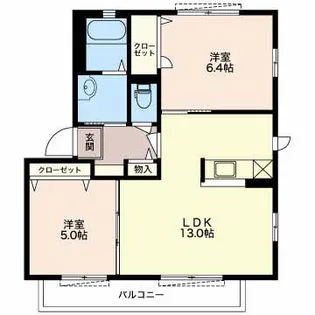 メゾンソラーナA【1階】の間取り