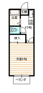(インターネット付)霊屋第1コーポナバタ【2階】の間取り