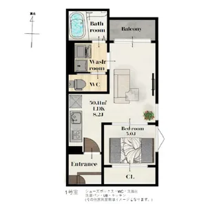 REGALEST薬師堂駅【1階】の間取り