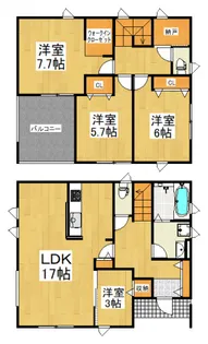 埼玉県所沢市大字中富【一戸建】の間取り