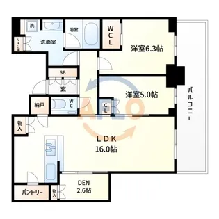 シエリアタワー大阪堀江【42階】の間取り