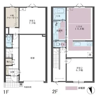 リースorレント/スターティングホーム上袋A棟の間取り