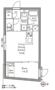 グローリオシェルト永福町【4階】の間取り