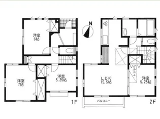 東京都東久留米市学園町1【一戸建】の間取り