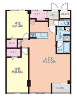 マンション目黒苑【7階】の間取り