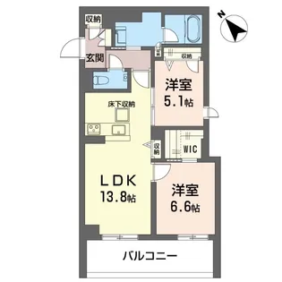セレスティア ハザワ【1階】の間取り