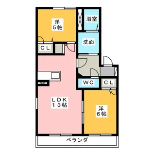 シャルマン山口 A棟【2階】の間取り