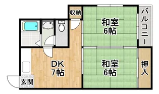 大阪府大阪市住吉区万代2【マンション】の間取り