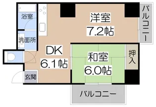 ローレルハウス北畠【4階】の間取り