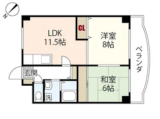 リバーサイド西口【4階】の間取り