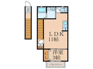 ブルーマリヌG棟【2階】の間取り