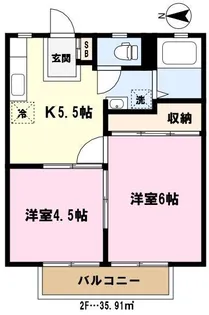 サンライフシバサキ【2階】の間取り