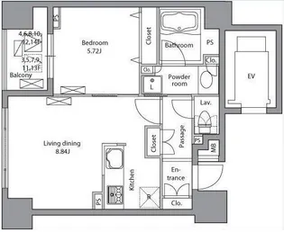 レジディア神田岩本町【14階】の間取り