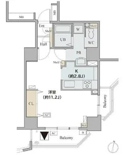 コラム神泉【6階】の間取り