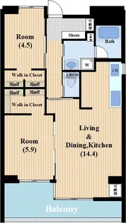 CENTRAL SQUARE south court【1階】の間取り