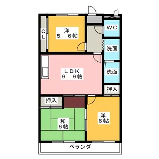 サンシティ中ノ宮 A棟【1階】の間取り