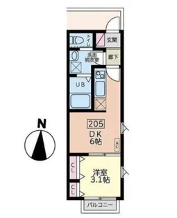 ルミナ旭ヶ丘【2階】の間取り