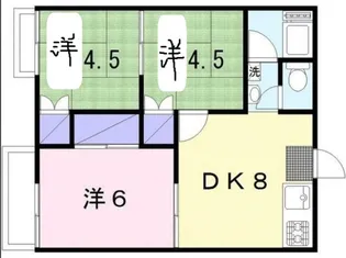 コーポ水之頭【1階】の間取り