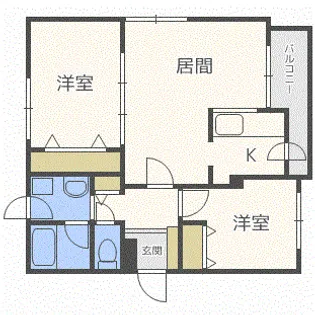 センティード北郷【1階】の間取り