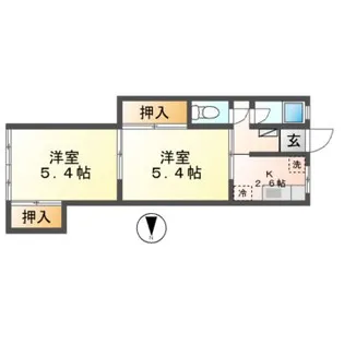 コーポさかえ【1階】の間取り