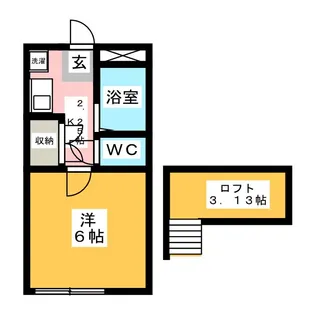 サイドクロス今宮【1階】の間取り