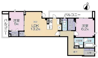 トイ ベレ フォレ デ レーヴ【3階】の間取り