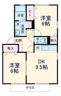 カーサソレイユ A棟【2階】の間取り