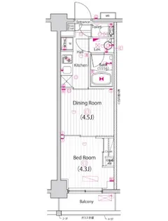 ガーラ・パークサイド亀戸【5階】の間取り