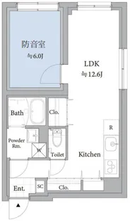 【防音マンション】ASTILE studio 練馬平和台【1階】の間取り