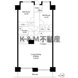 クレセントコートおおたかの森【5階】の間取り
