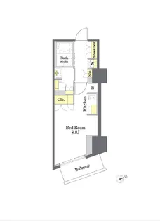 プライムメゾン中野坂上【6階】の間取り