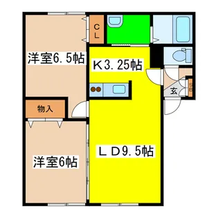 メゾンボヌールB館【1階】の間取り