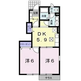 ソレアード ローマ【1階】の間取り