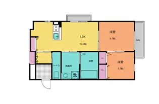 プレミアムウッドレジデンス 生駒谷田【1階】の間取り