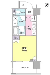 フレアージュ恵比寿【7階】の間取り