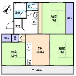 高津団地5街区11棟【5階】の間取り
