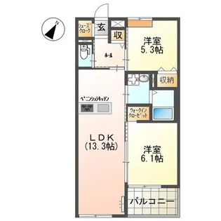 リトルパンドエム・ルーナ【2階】の間取り