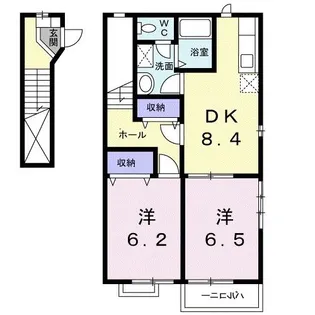 トゥルーランド錦B【2階】の間取り